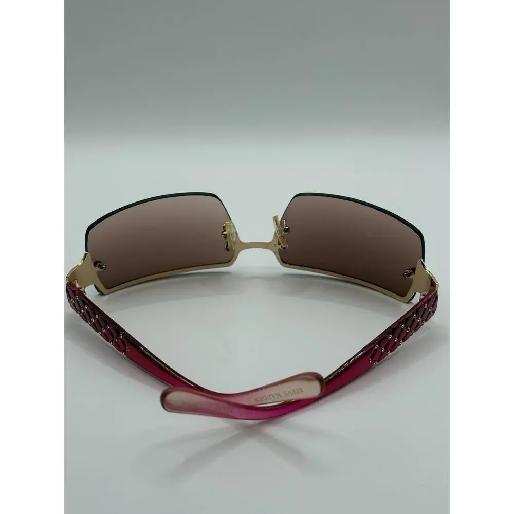 Steve Madden Shield Sunglasses Pink Gradient Rimless